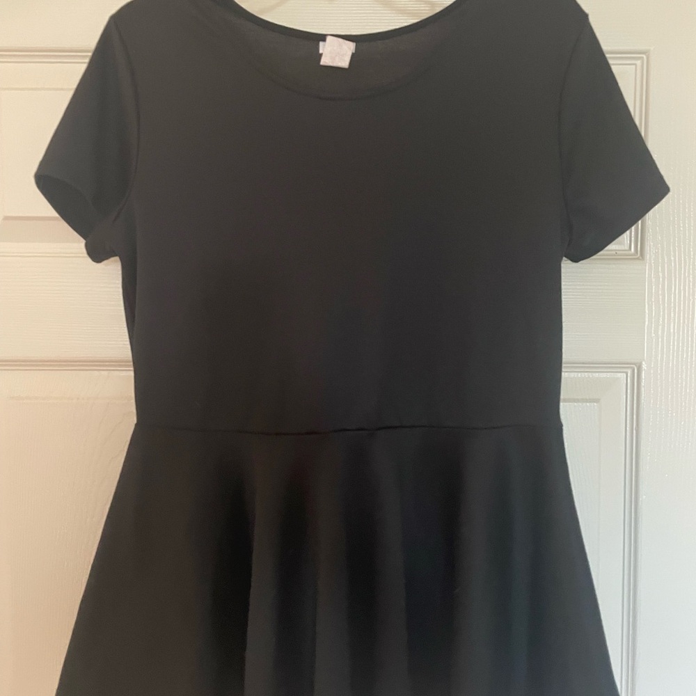 Women’s Black Knit Peplum Top SZ XL
